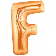 F bogstav guld folie ballon 40"/90cm (uden helium)